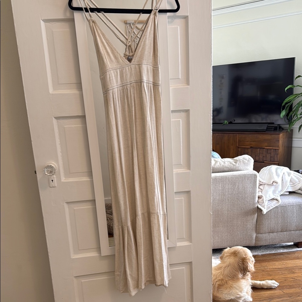 Stradivarius Cream Maxi Dress